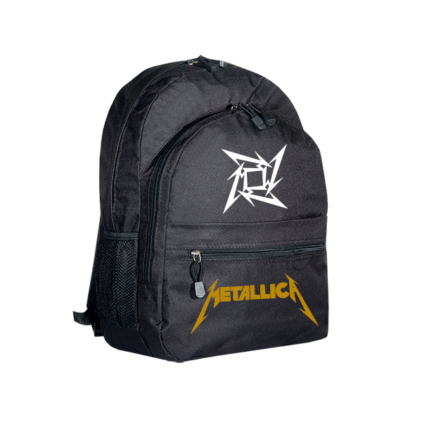Metallica Backpack Σακίδιο πλάτης Μαύρο Gold Logo