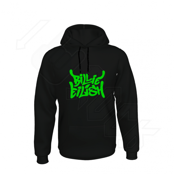 Billie Eilish Hoodie Unisex Φούτερ Μαύρο με Κουκούλα