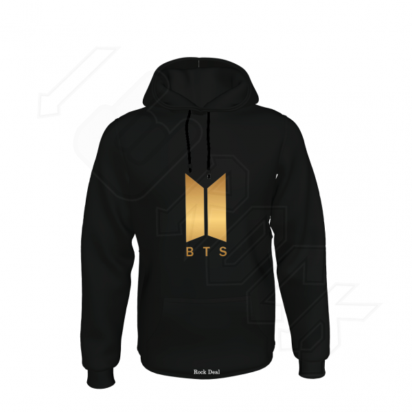 BTS Ανδρικό Φούτερ με Κουκούλα Μαύρο 