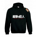 Attack on Titan MIKASA Hoodies Μαύρο με Στάμπα εμπρός και πίσω