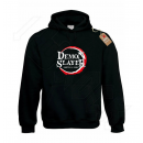 DEMON SLAYER TANJIRO Hoodies Μαύρο με Στάμπα εμπρός και πίσω