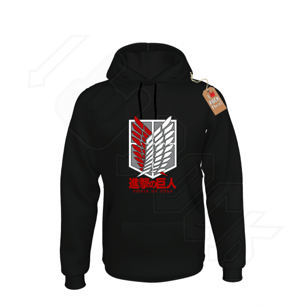 Attack Titan Hoddies Unisex σε Μαύρο Χρώμα