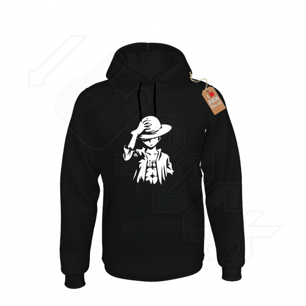 One Piece Monkey D.Luffy Unisex Φούτερ με κουκούλα Μαύρο