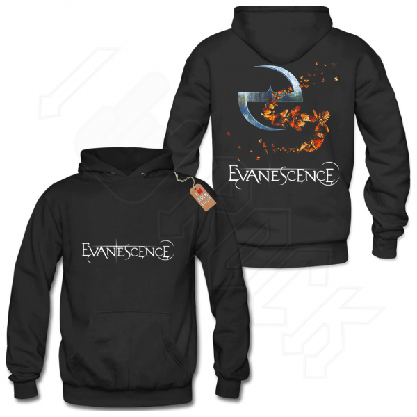 EVANESCENCE Hoodies Μαύρο με Στάμπα εμπρός και πίσω