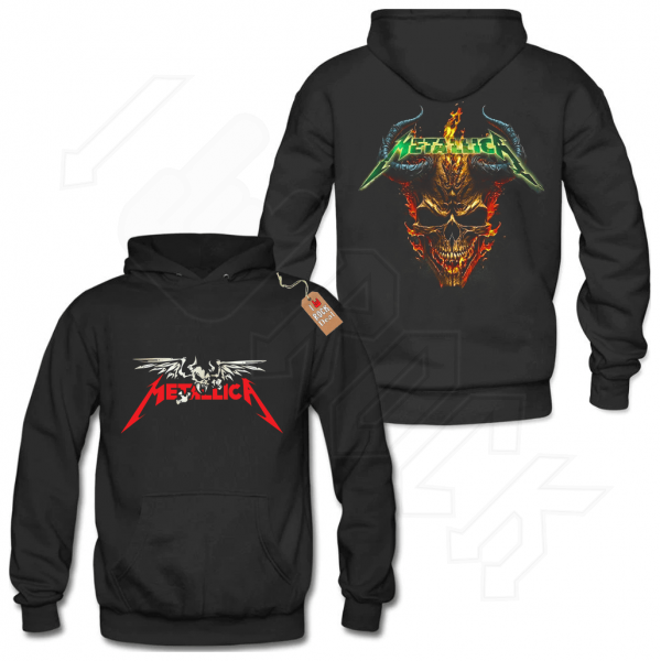 METALLICA Φούτερ με Κουκούλα σε Μαύρο χρώμα Με Εκτύπωση Εμπρός Και Πίσω
