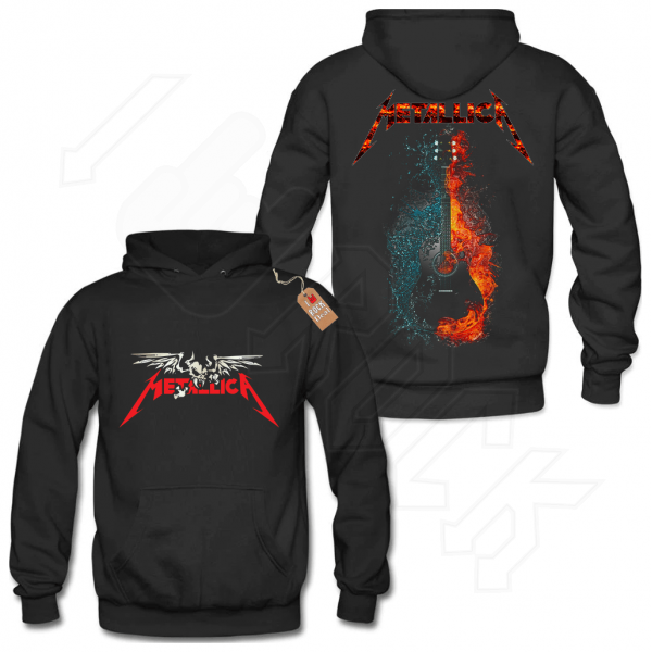 METALLICA Φούτερ με Κουκούλα σε Μαύρο χρώμα Με Εκτύπωση Εμπρός Και Πίσω