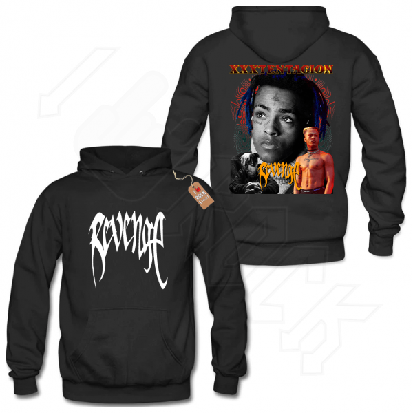 XXXTENTACION Φούτερ με Κουκούλα σε Μαύρο χρώμα Με Εκτύπωση Εμπρός Και Πίσω