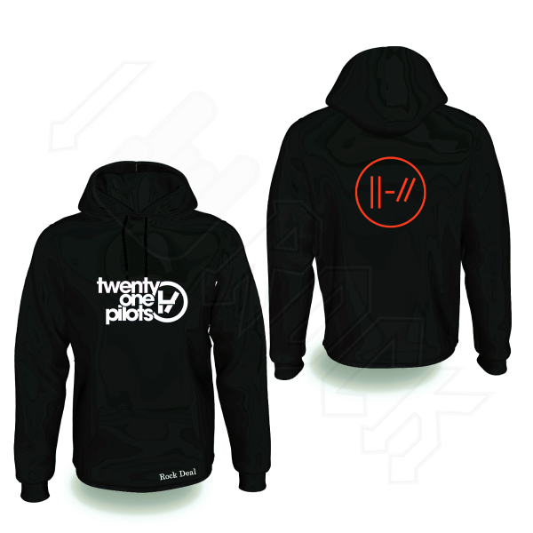 Twenty One Pilots Φούτερ με Κουκούλα Μαύρο Με Στάμπα Εμπρός Και Πίσω
