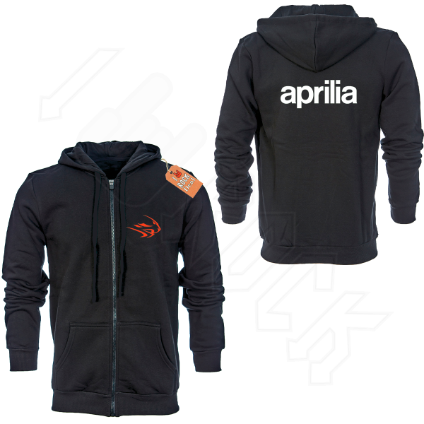 Aprilia Ζακέτα Φούτερ με Κουκούλα σε Μαύρο