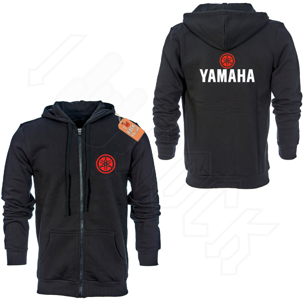 YAMAHA Ζακέτα Φούτερ με Κουκούλα σε Μαύρο