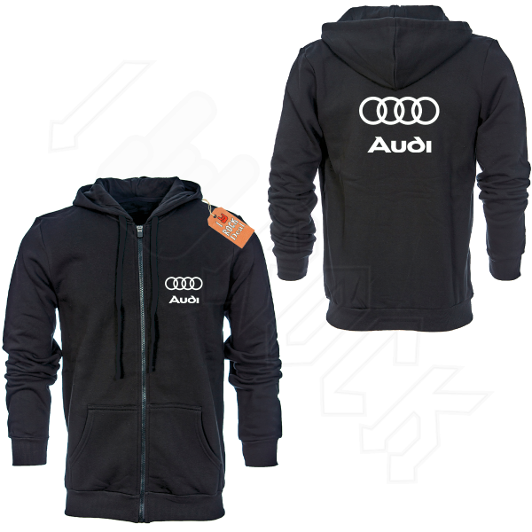 AUDI Ζακέτα Φούτερ με Κουκούλα σε Μαύρο