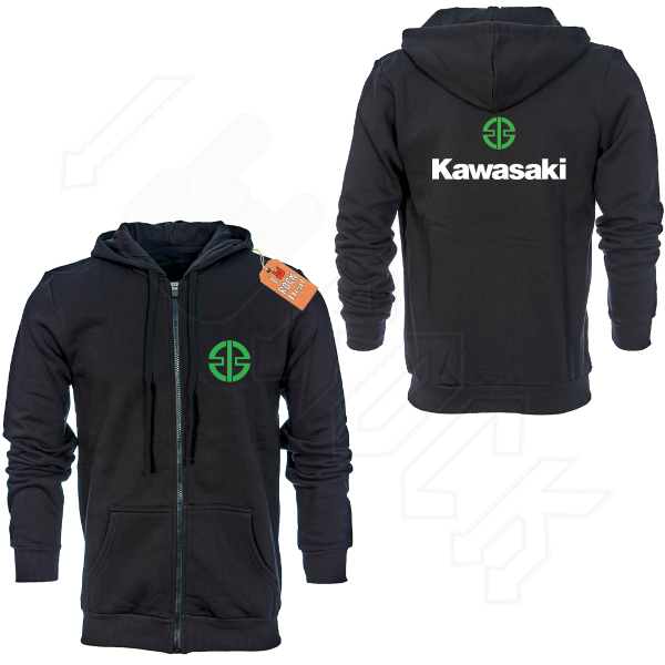 Kawasaki Ζακέτα Φούτερ με Κουκούλα σε Μαύρο
