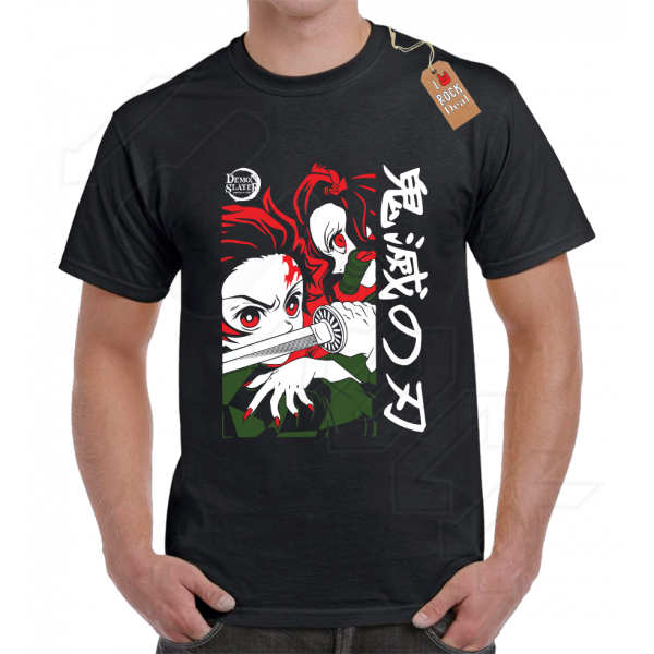 Demon Slayer Nezuko Tanjiro T-Shirt Μαύρο