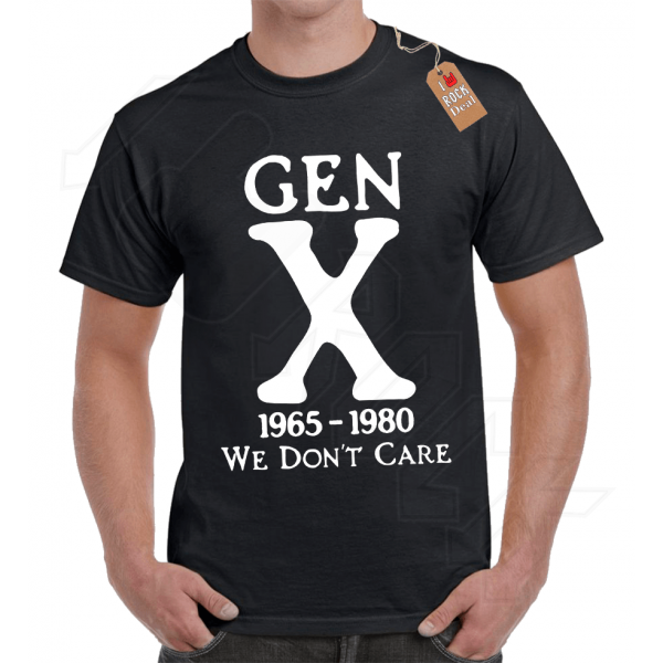 Gen X 1965-1980 We Don't Care T-shirt Σε Μαύρο Χρώμα