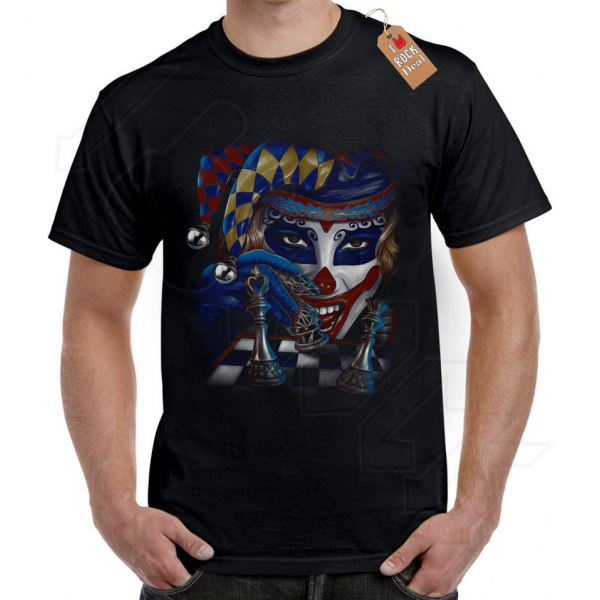QUEEN JOKER CHESS T-Shirt Μπλούζα σε μαύρο χρώμα