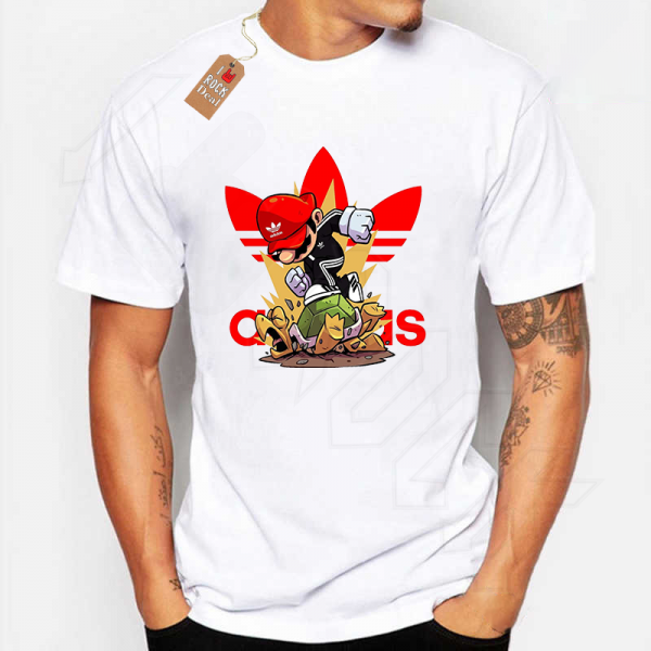 Super Mario Ad T-Shirt Λευκό