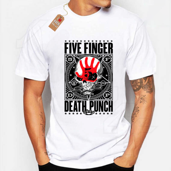 Five Finger Death Punch T-Shirt Λευκό