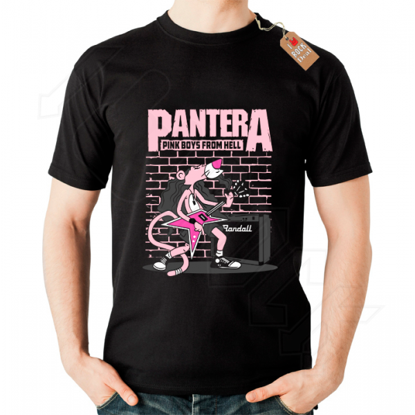 PANTERA Pink Boys From Hell T-shirt Μαύρο