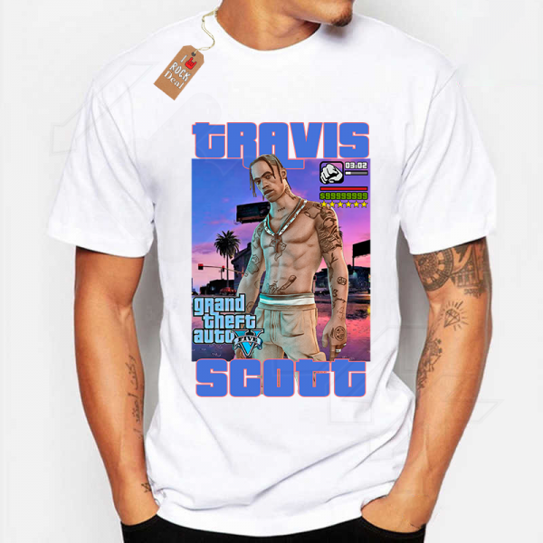TRAVIS SCOTT Grand Theft Auto T-Shirt Λευκό