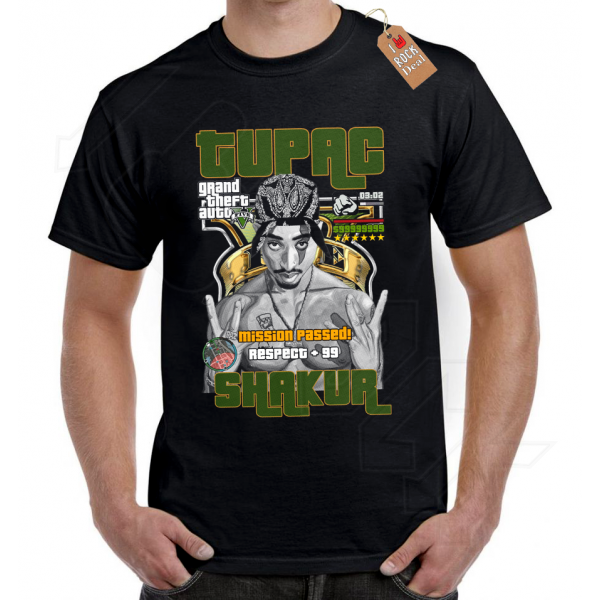 TUPAC 2PAC SHAKUR T-Shirt Μαύρο