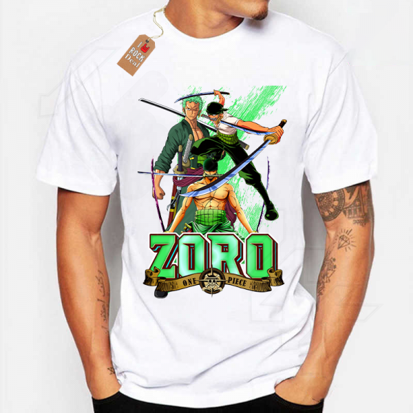 ONE PIECE Roronoa Zoro T-Shirt Λευκό