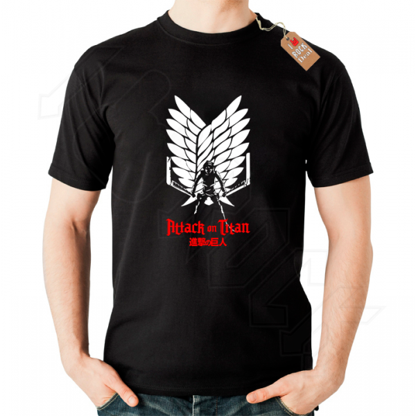 Attack on Titan T-Shirt Μαύρο