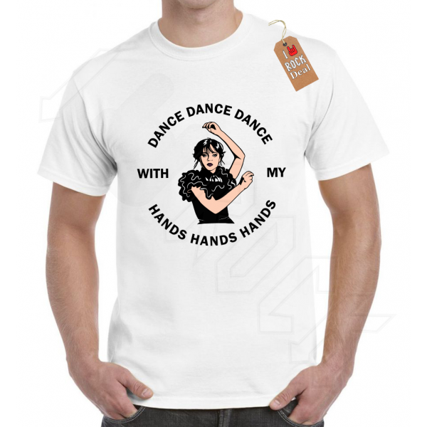 Wednesday Addams Dance With My Hands T-Shirt Άσπρο
