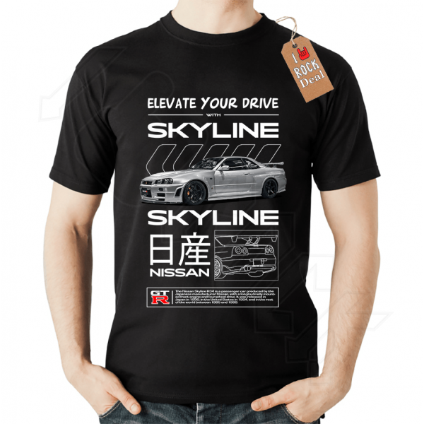 NISSAN GTR SKYLINE T-shirt Μαύρο 