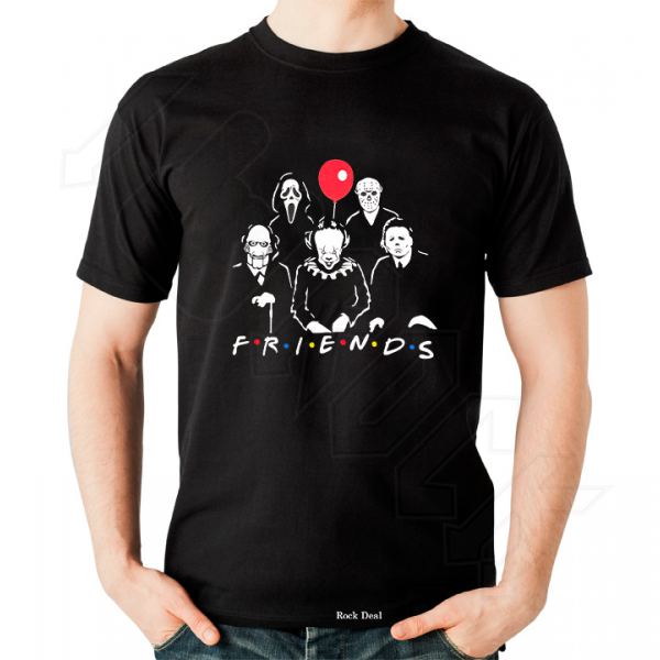 Friends F.r.i.e.n.d.s  Horror T-Shirt Μαύρο c