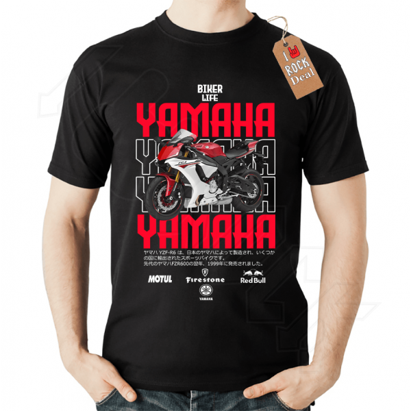 YAMAHA Biker Life T-Shirt σε Μαύρο Χρώμα
