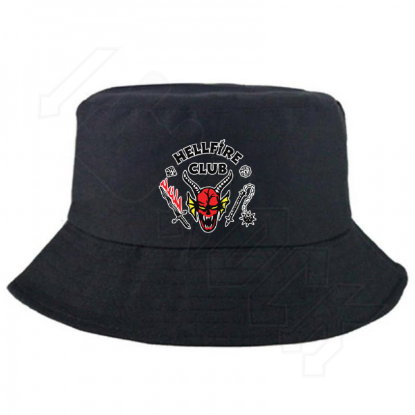 Hellfire Club " Stranger Things" Hat Bucket Black