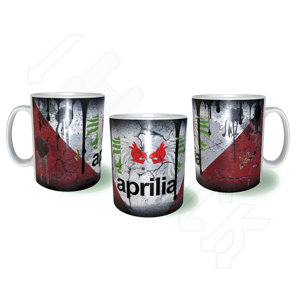Aprilia Motorcycle Λερωμένη Σκουριασμένη Κεραμική Κούπα 11oz 