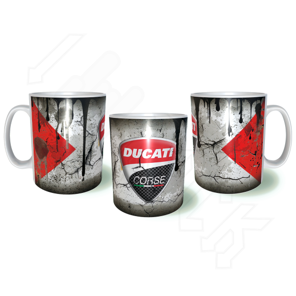 DUCATI Motorcycle Λερωμένη Κεραμική Κούπα 11oz 