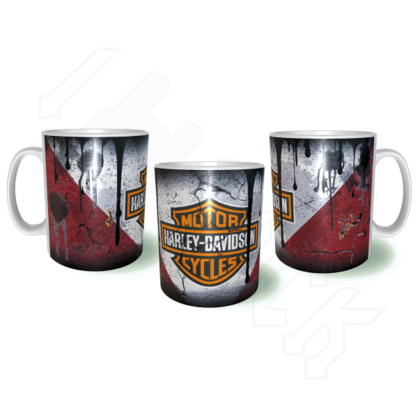 Harley-Davidson Λερωμένη Σκουριασμένη Κεραμική Κούπα 11oz 