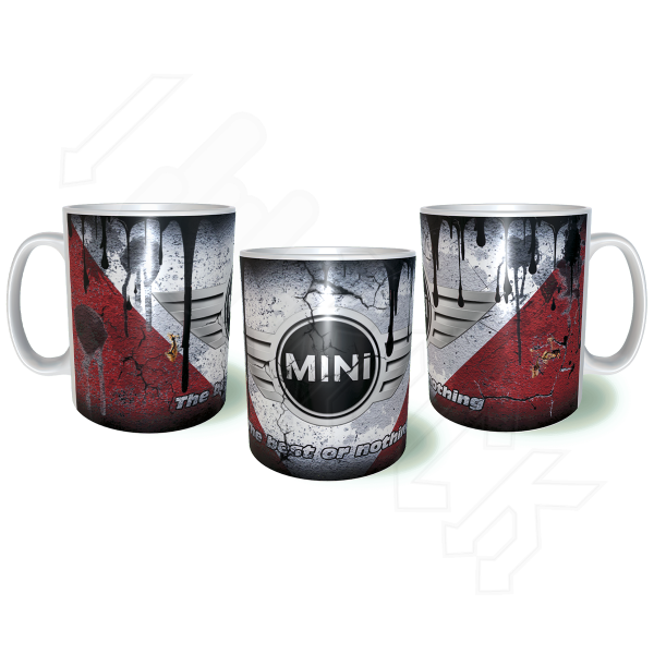 MINI COOPER Λερωμένη Σκουριασμένη Κεραμική Κούπα 11oz 