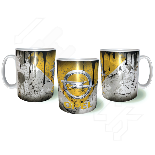 OPEL Λερωμένη Σκουριασμένη Κεραμική Κούπα 11oz 