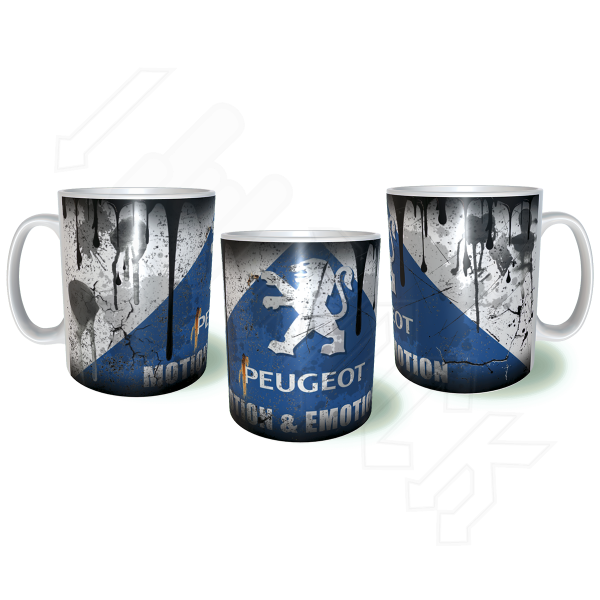 PEUGEOT Λερωμένη Σκουριασμένη Κεραμική Κούπα 11oz 