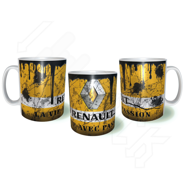 RENAULT Λερωμένη Σκουριασμένη Κεραμική Κούπα 11oz 