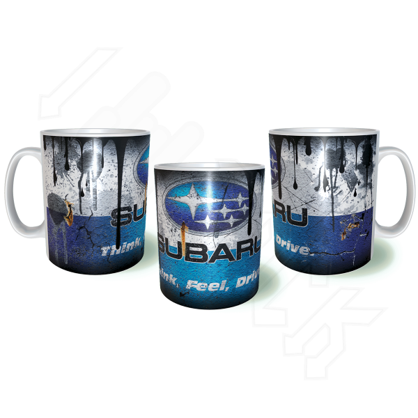 SUBARU Λερωμένη Σκουριασμένη Κεραμική Κούπα 11oz 