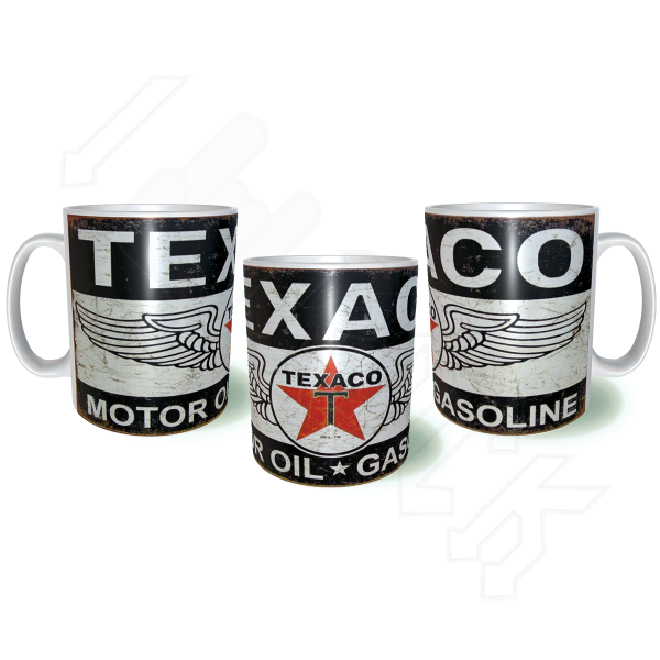 TEXACO Motor Λερωμένη Σκουριασμένη Κεραμική Κούπα 11oz 