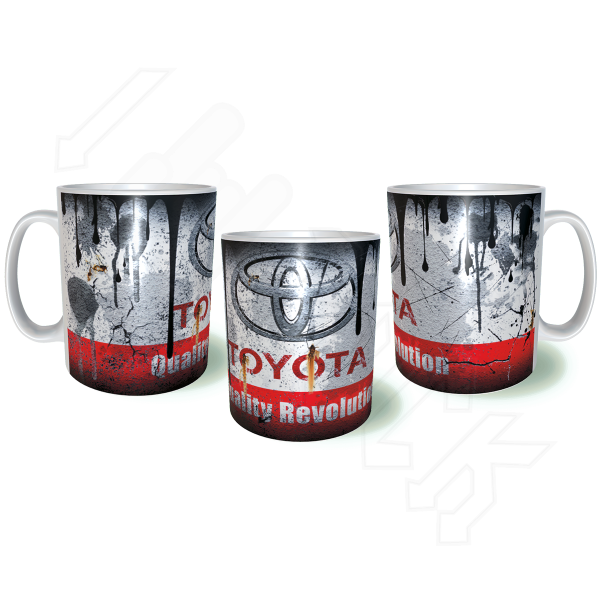 TOYOTA Λερωμένη Σκουριασμένη Κεραμική Κούπα 11oz 