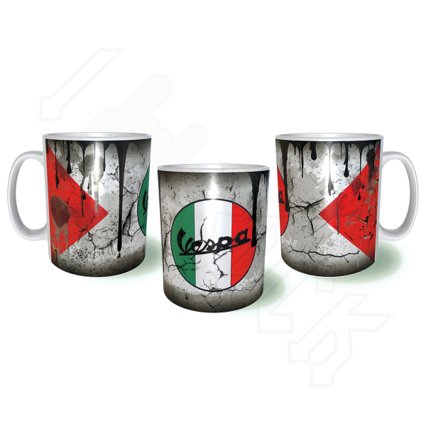  Vespa Motorcycle Λερωμένη Σκουριασμένη Κεραμική Κούπα 11oz