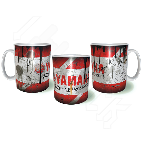 YAMAHA Λερωμένη Σκουριασμένη Κεραμική Κούπα 11oz 