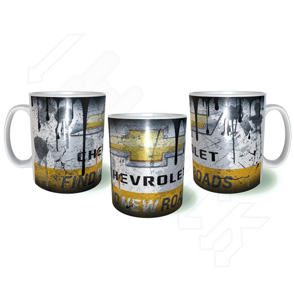 CHEVROLET Λερωμένη Σκουριασμένη Κεραμική Κούπα 11oz 