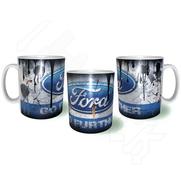 FORD Λερωμένη Σκουριασμένη Κεραμική Κούπα 11oz 