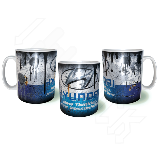 HYUNDAI Λερωμένη Σκουριασμένη Κεραμική Κούπα 11oz 