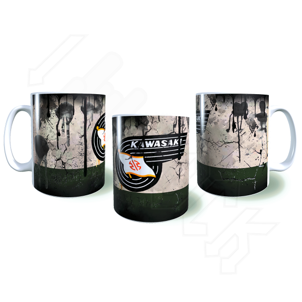Kawasaki Λερωμένη Σκουριασμένη Κεραμική Κούπα 11oz 