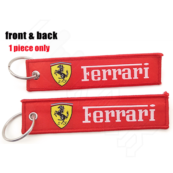 Υφασμάτινο Μπρελόκ Με Κεντητό Λογότυπο FERRARI 13Χ3 εκ.
