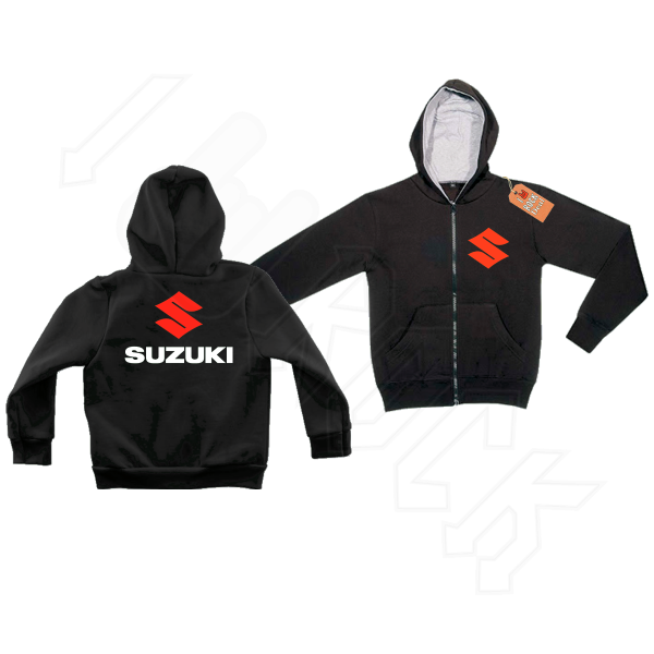SUZUKI Ζακέτα Φούτερ με Κουκούλα Παιδικό Μαύρο