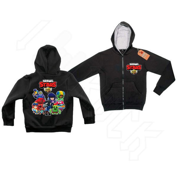 BRAWL STARS Παιδικό Ζακέτα Φούτερ με Κουκούλα Μαύρο